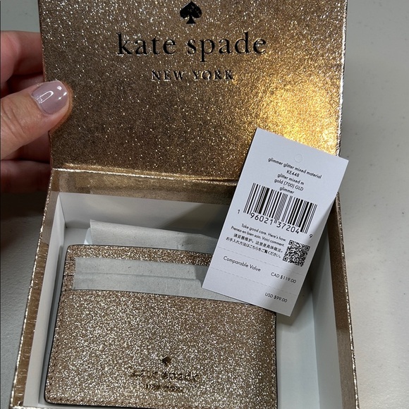 Kate Spade Sparkling Gold Card Holder - Picture 7 of 9